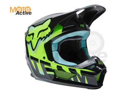 Мотошлем Fox V1 Trice Helmet Grey Orange (2022)